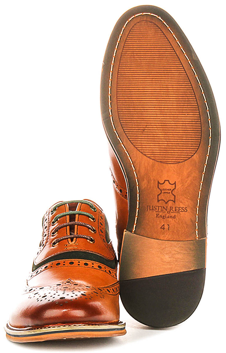 Bryan In Green Suede Brogues