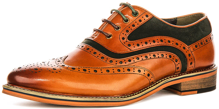 Bryan In Green Suede Brogues