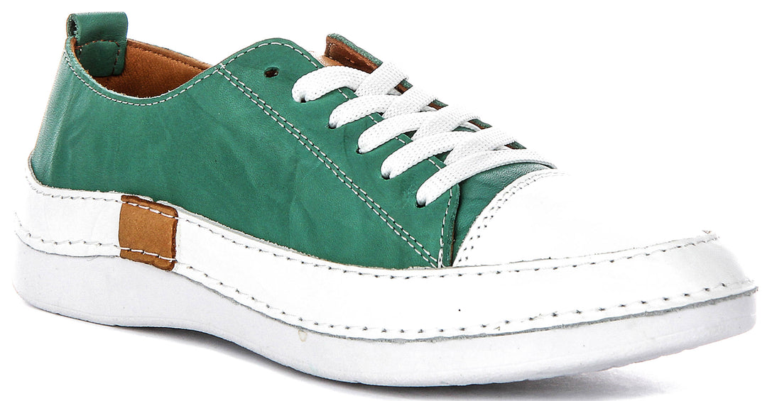 Sammy Leather Cushioned Shoes In Green