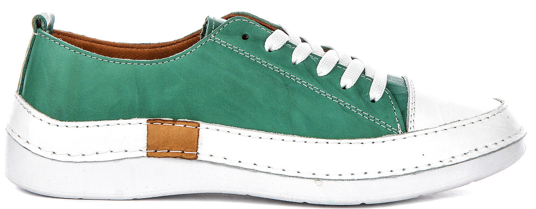 Sammy Leather Cushioned Shoes In Green