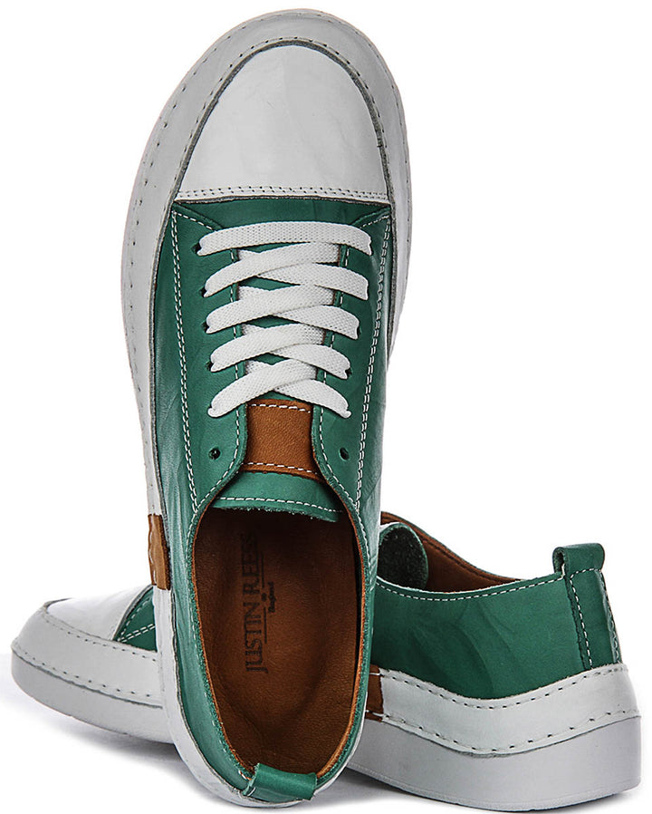 Sammy Leather Cushioned Shoes In Green