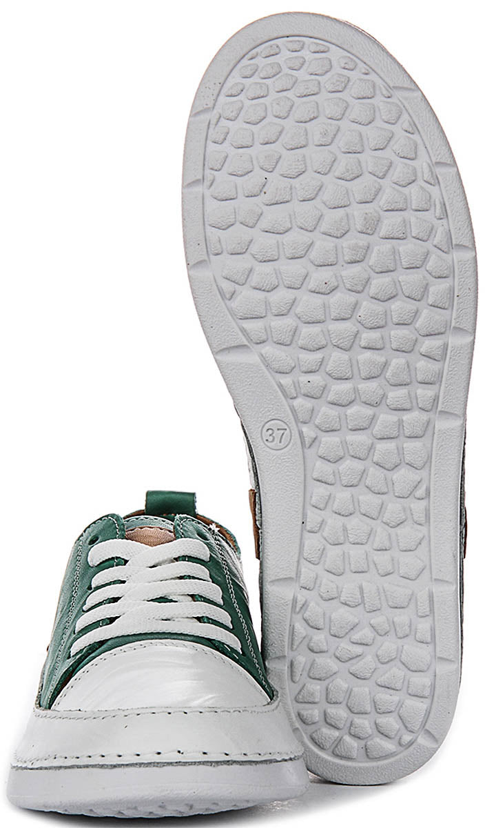 Sammy Leather Cushioned Shoes In Green
