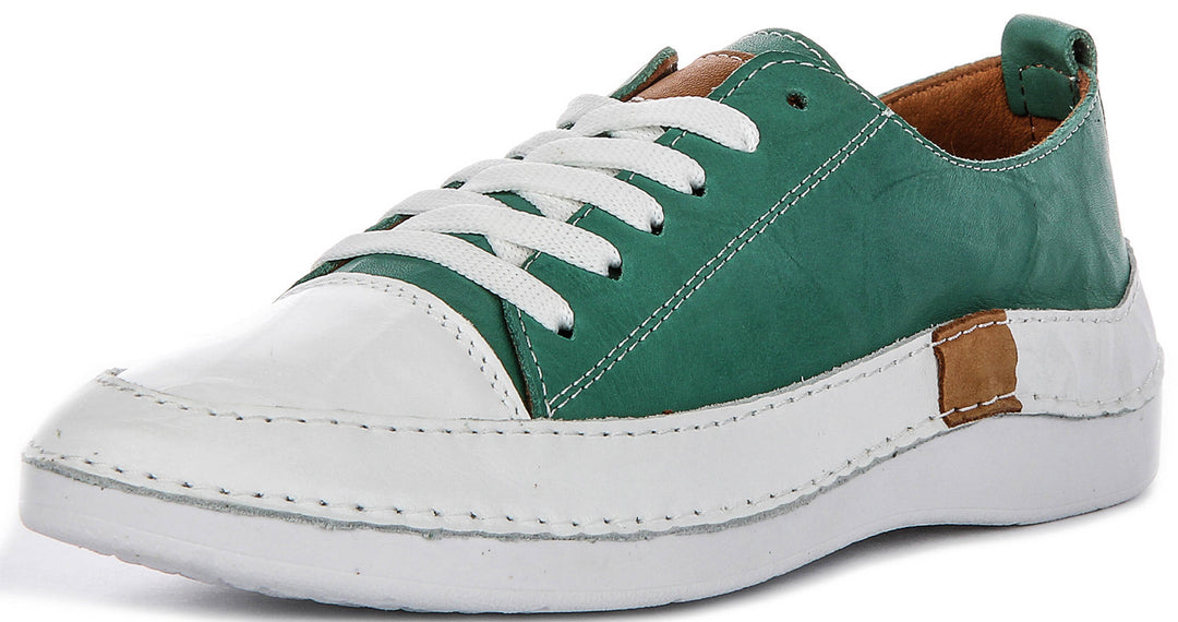 Sammy Leather Cushioned Shoes In Green