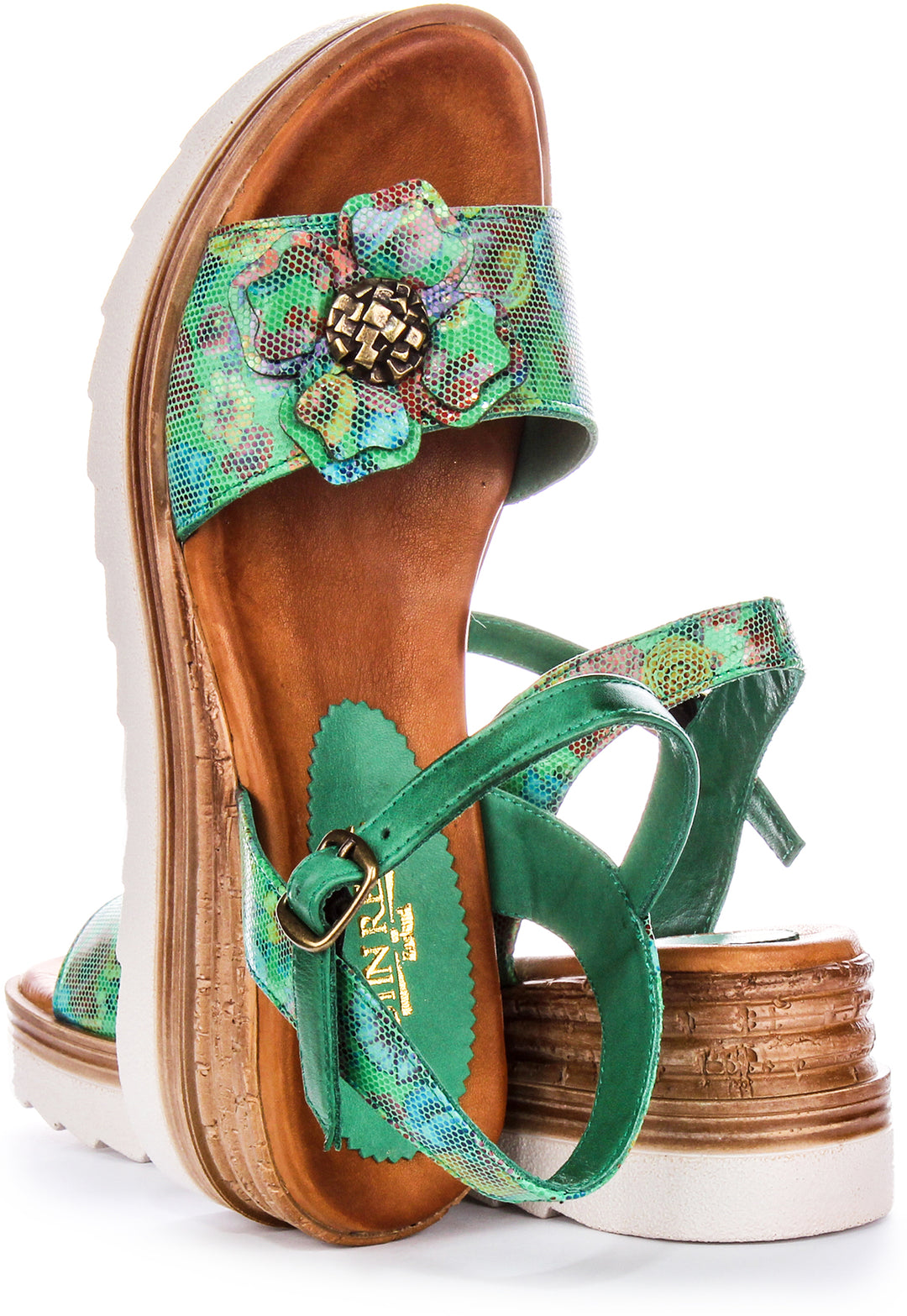 Tania Sandals In Green Flower Sandal