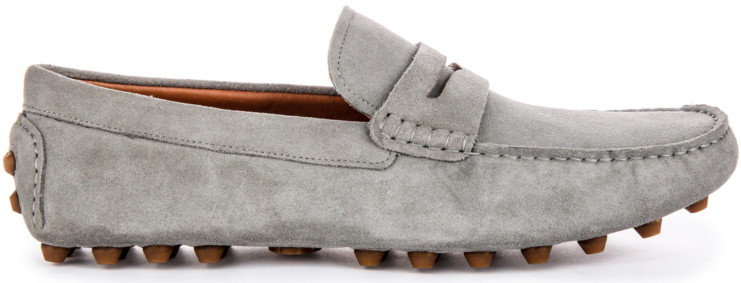 Frank Driving Loafer In Grey