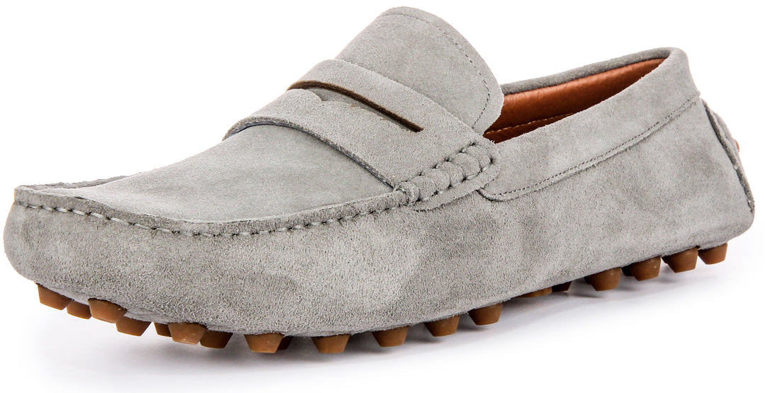 Frank Driving Loafer In Grey