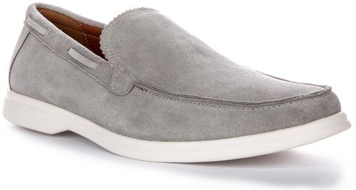 Charles Yacht Suede Loafer In Grey