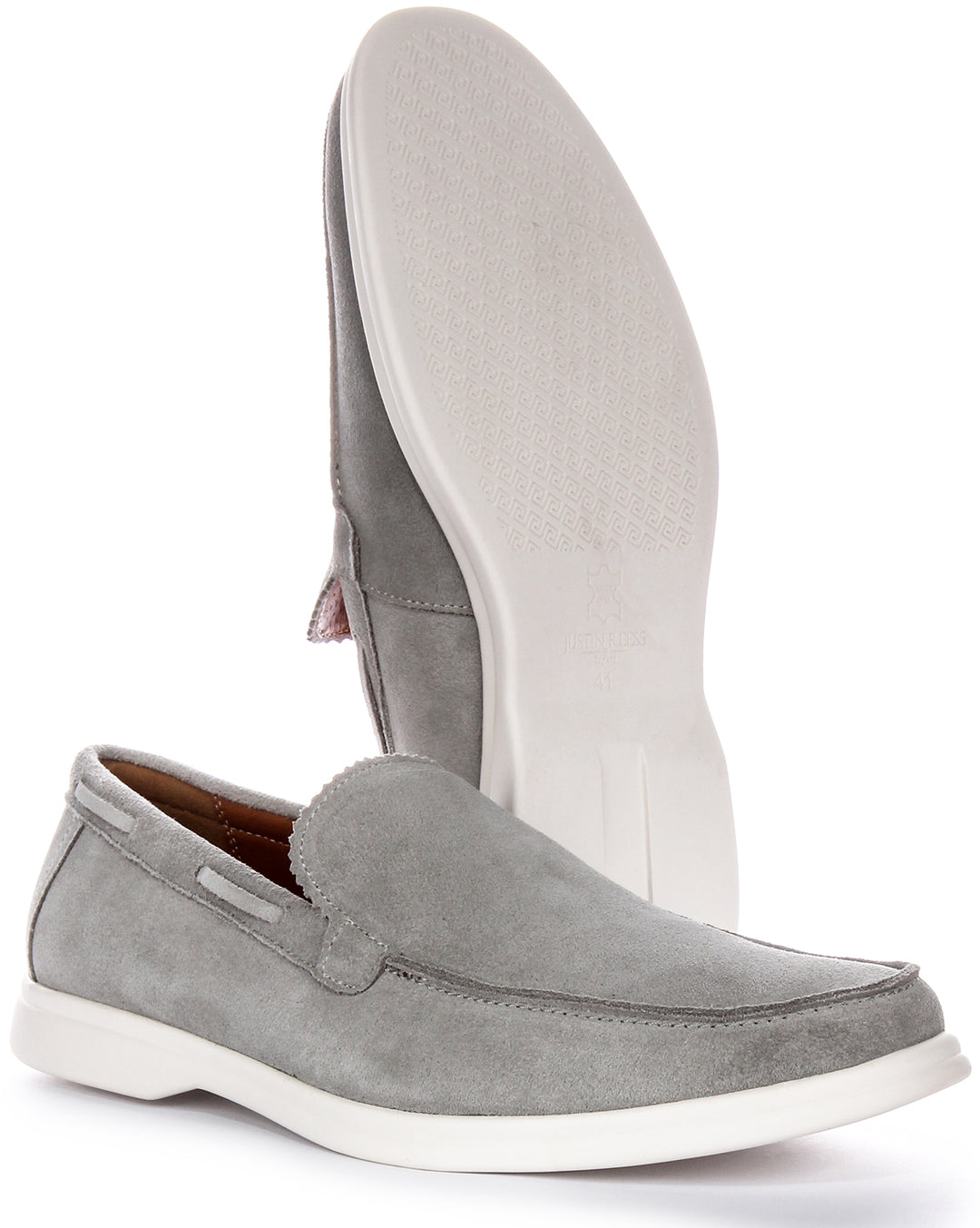 Charles Yacht Suede Loafer In Grey