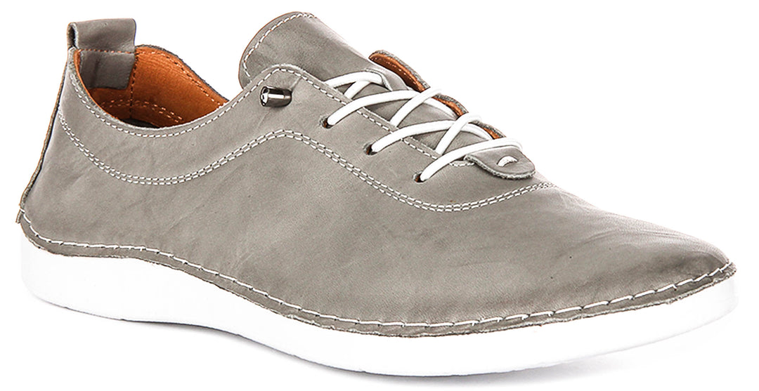 Harley Trainers In Grey Leather