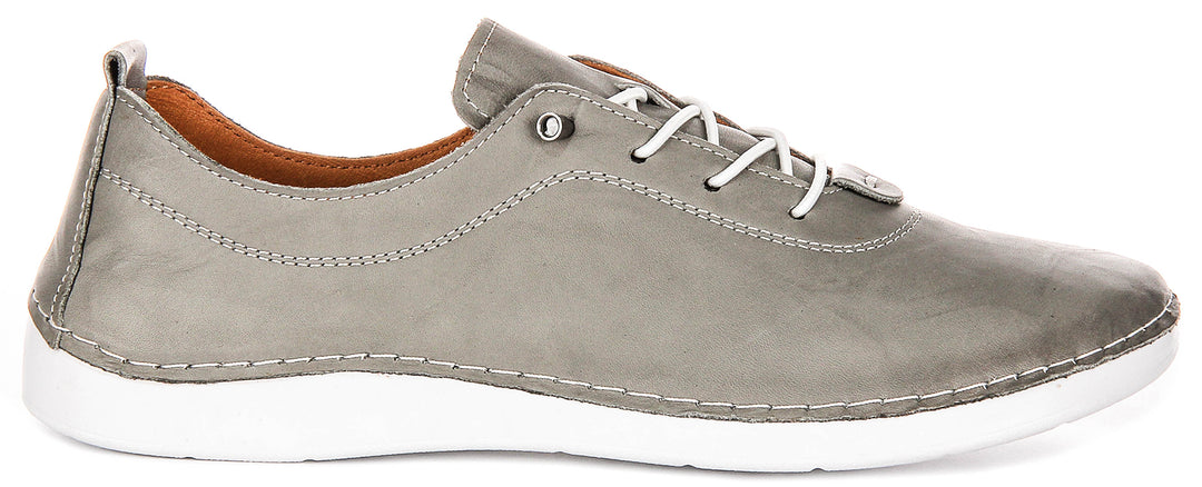 Harley Trainers In Grey Leather