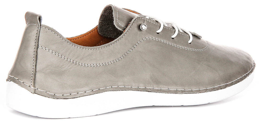 Harley Trainers In Grey Leather