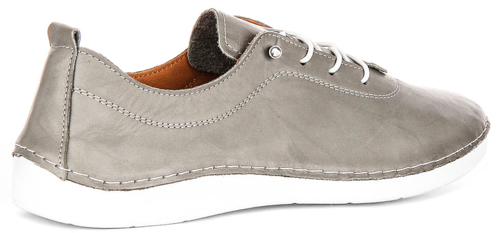 Harley Trainers In Grey Leather