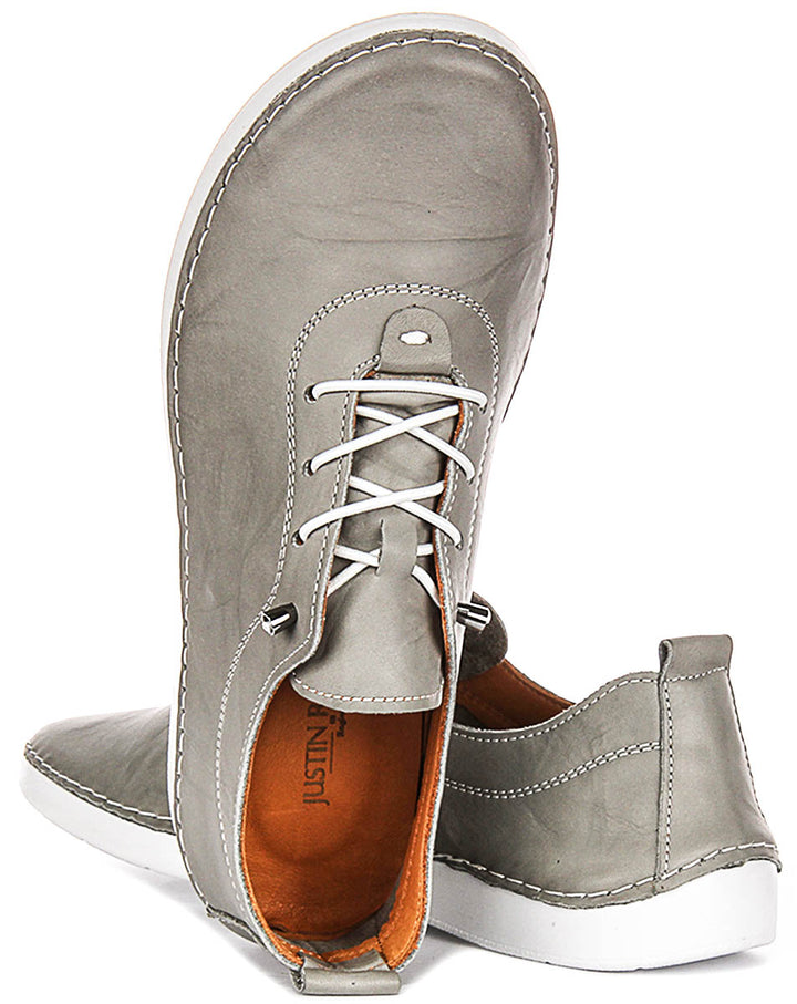 Harley Trainers In Grey Leather