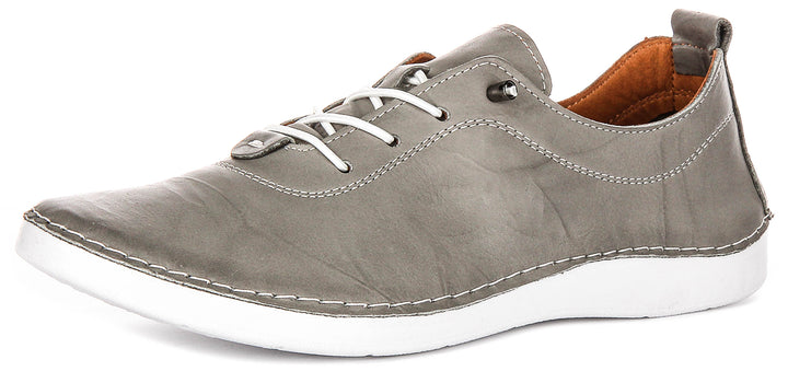 Harley Trainers In Grey Leather