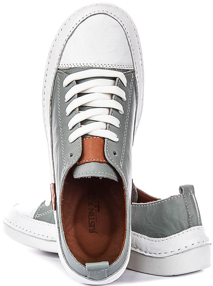 Sammy Cushioned Leather Shoes In Grey