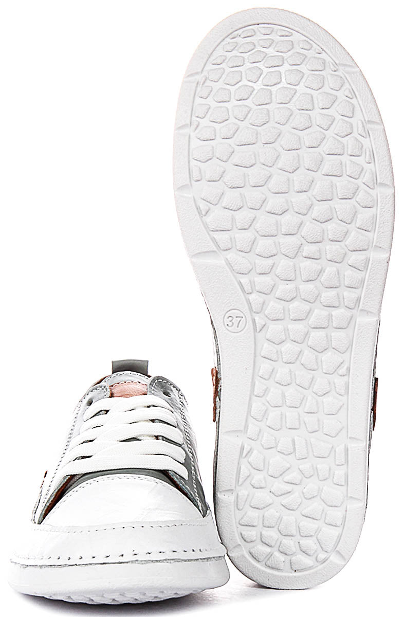 Sammy Cushioned Leather Shoes In Grey