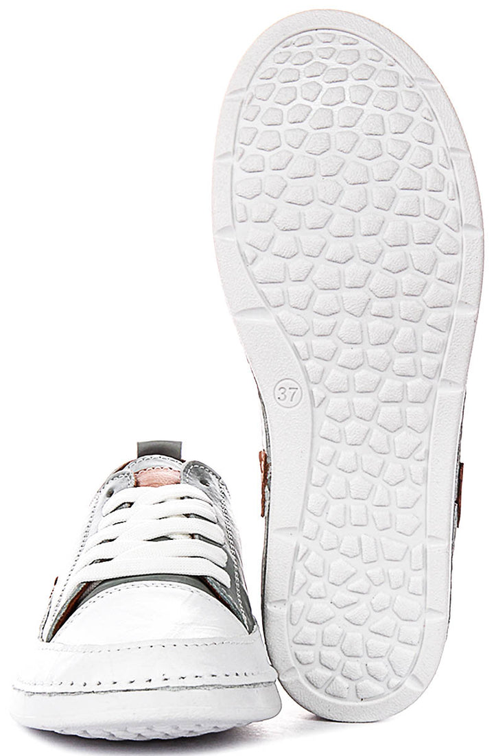 Sammy Cushioned Leather Shoes In Grey