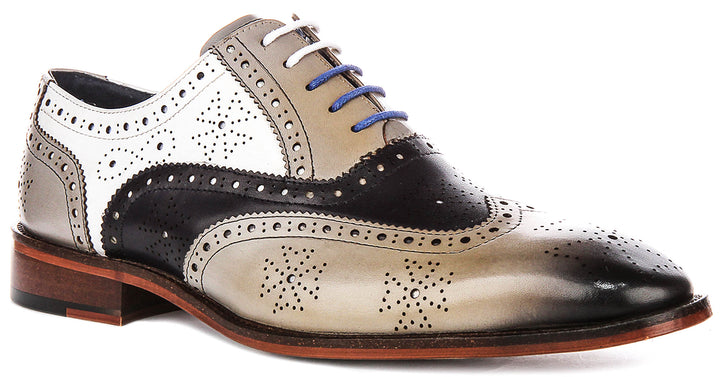 Ed In Grey Blue White Brogues