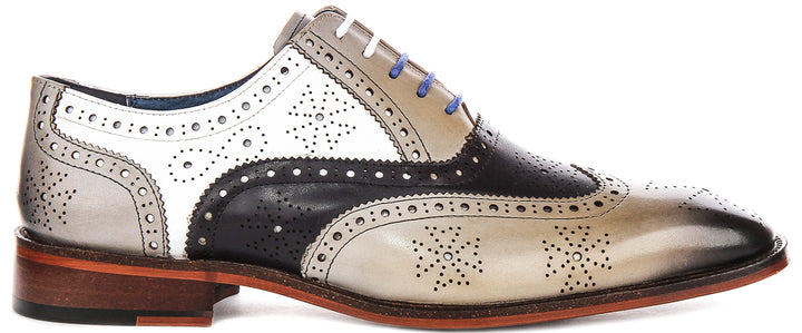 Ed In Grey Blue White Brogues