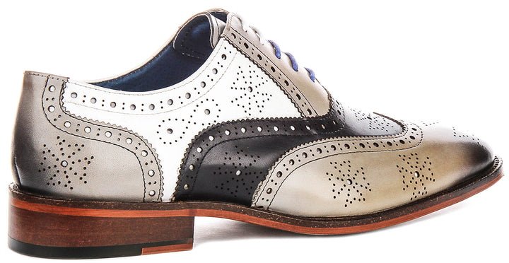 Ed In Grey Blue White Brogues