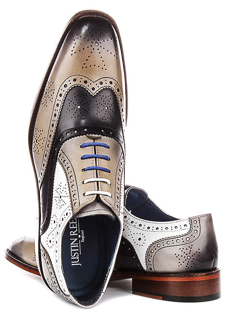 Ed In Grey Blue White Brogues