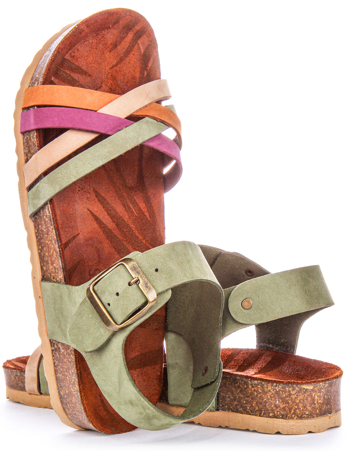 Winona Footbed Sandals In Khaki
