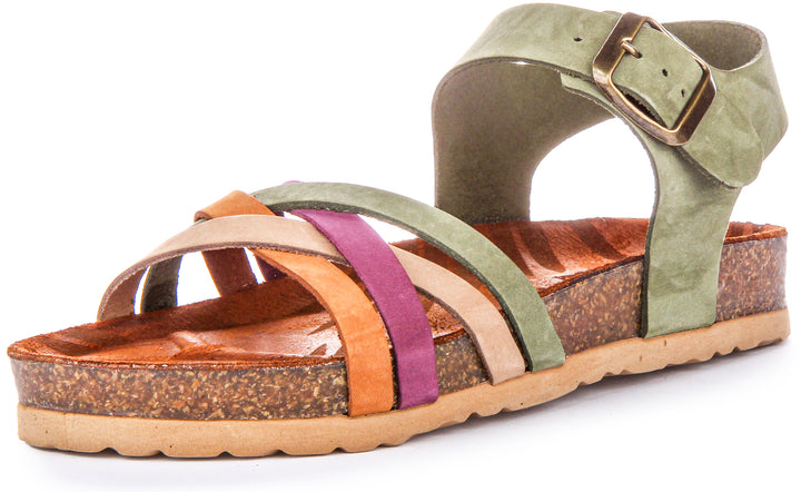 Winona Footbed Sandals In Khaki
