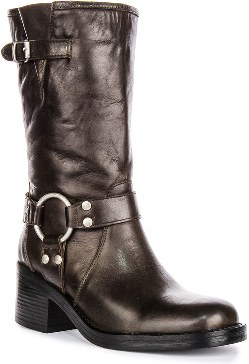 Estrella Biker Boots In Khaki