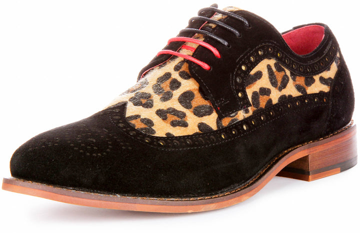 Mateo Brogues Shoes In Leopard