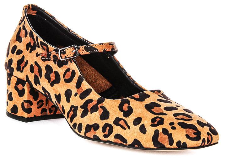 Kamila Mary Jane In Leopard Soft Leather