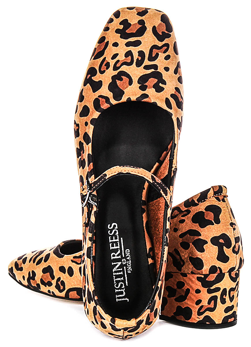 Kamila Mary Jane In Leopard Soft Leather