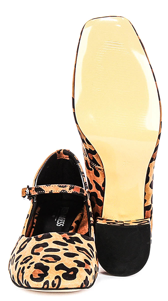 Kamila Mary Jane In Leopard Soft Leather