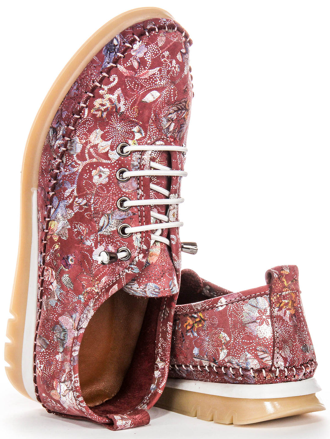 Bryony Slip On Shoes In Maroon Floral