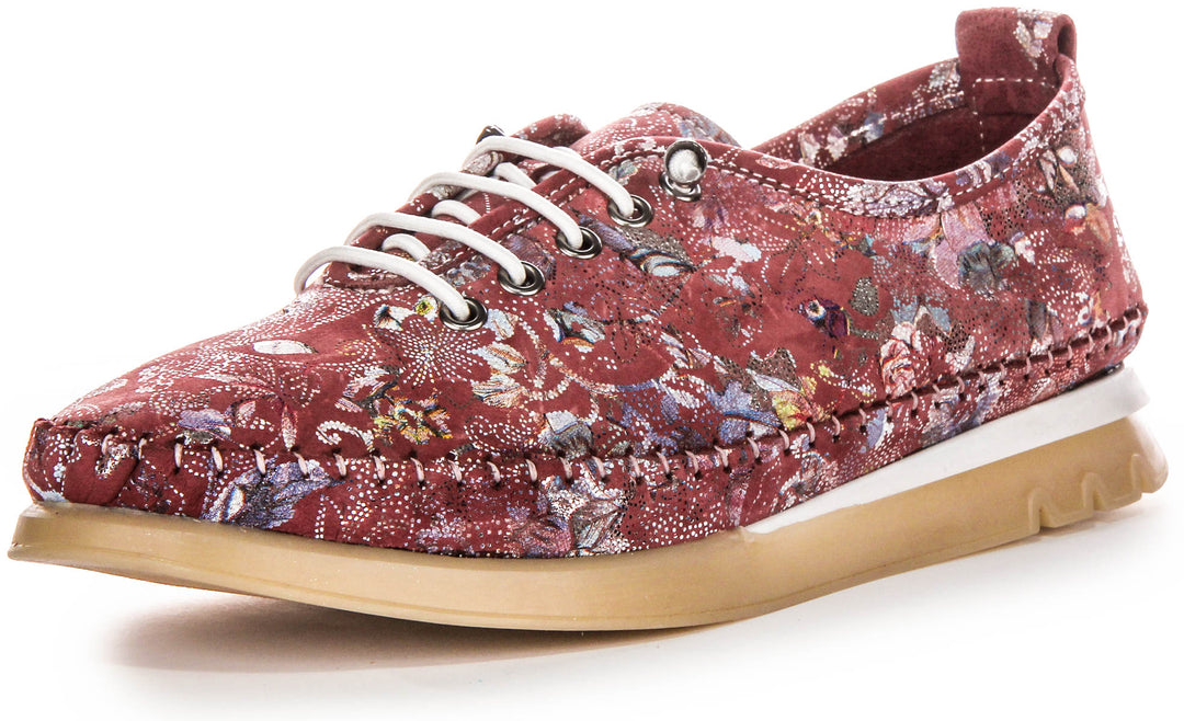 Bryony Slip On Shoes In Maroon Floral