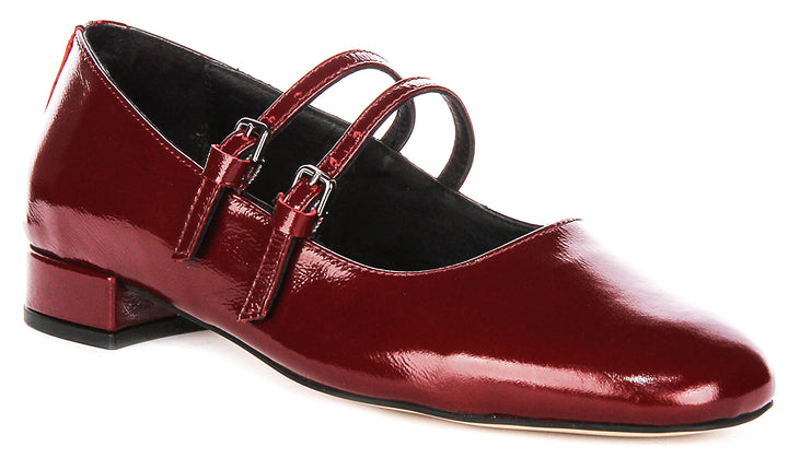 Kalie Mary Jane In Burgundy Patent Leather