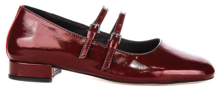 Kalie Mary Jane In Burgundy Patent Leather