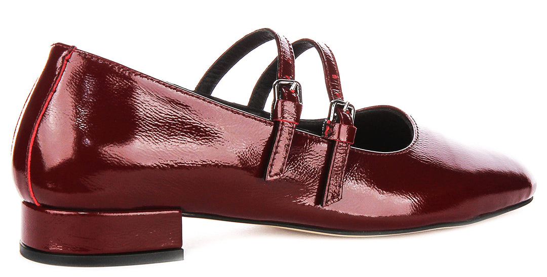 Kalie Mary Jane In Burgundy Patent Leather