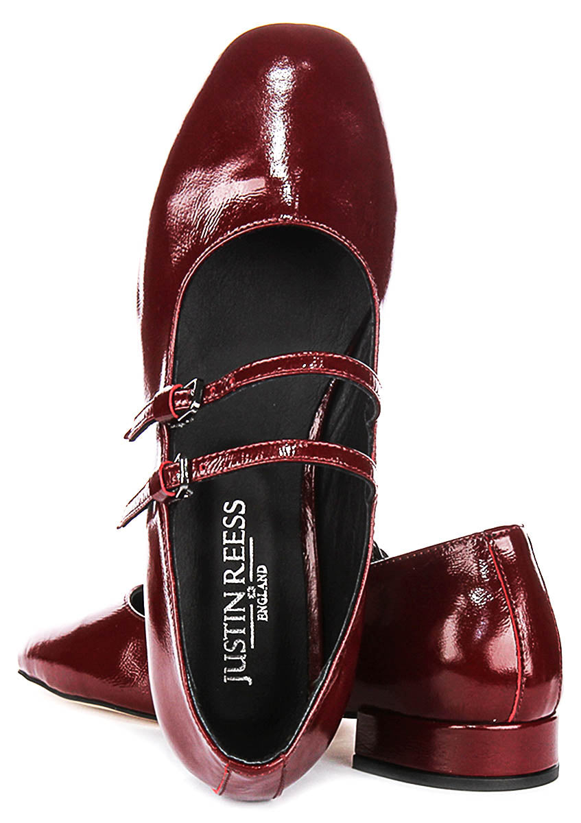 Kalie Mary Jane In Burgundy Patent Leather