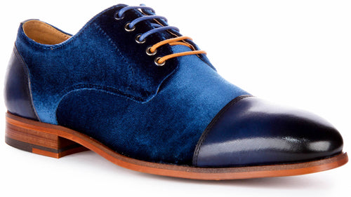 Caleb Velvet Shoes In Navy