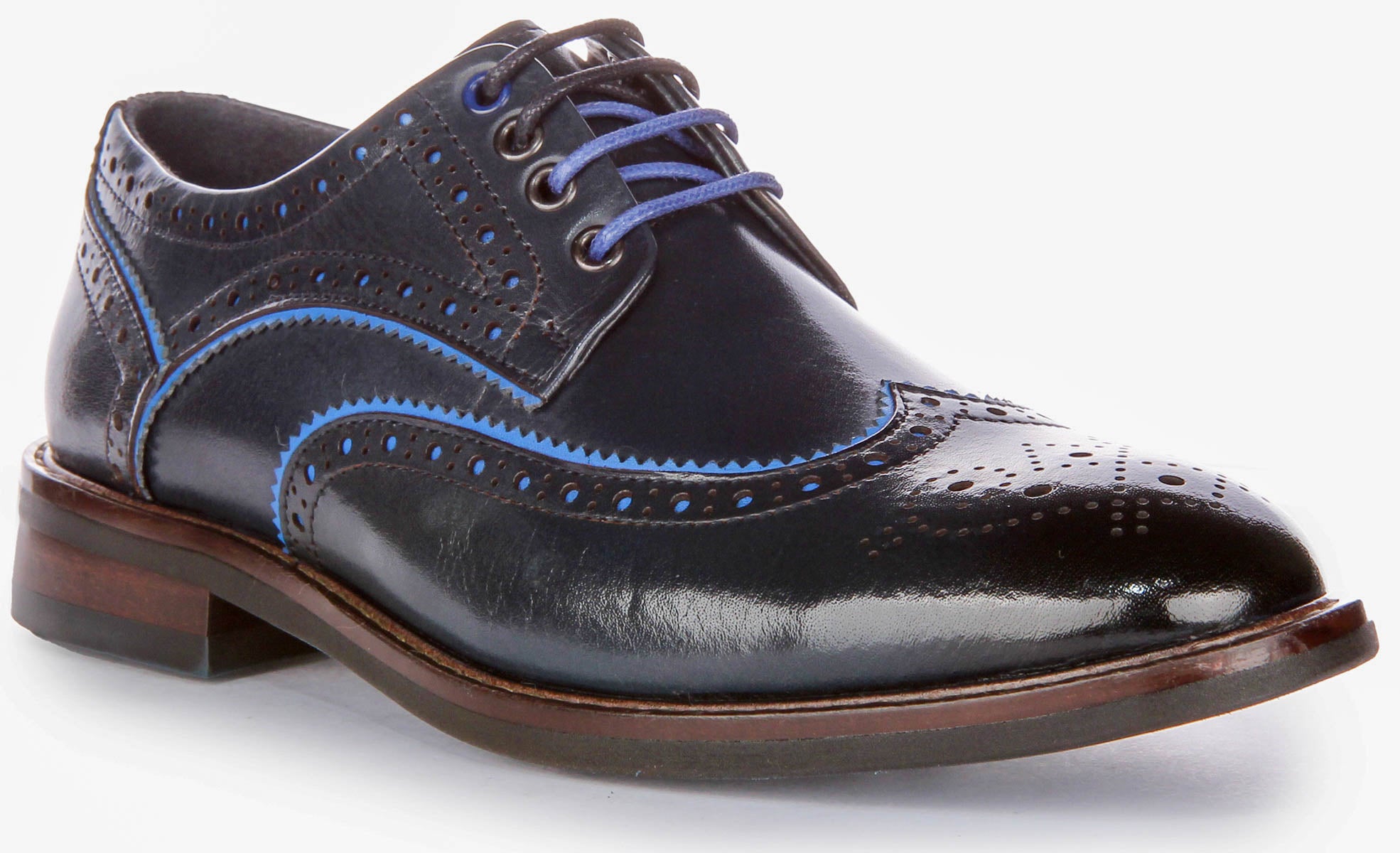 Simon In Navy For Women | Leather Lace Up Brogues Shoes – Justin Reess