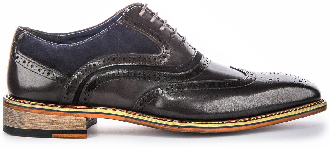 Roman In Navy Brogues