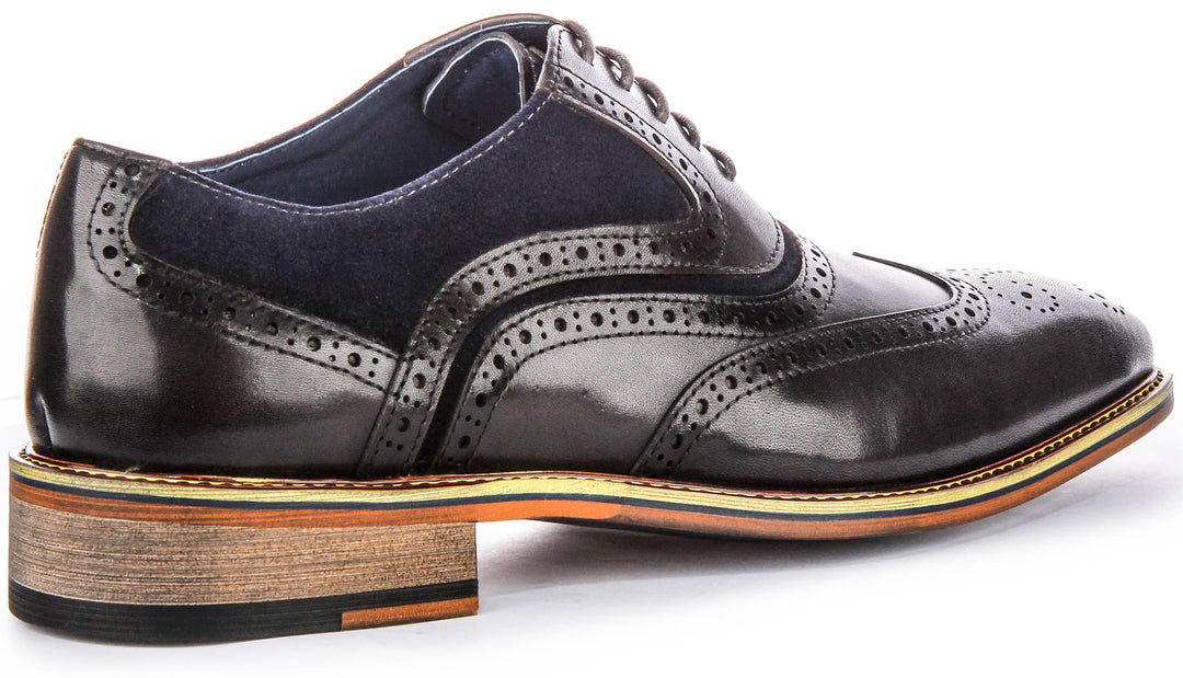 Roman In Navy Brogues