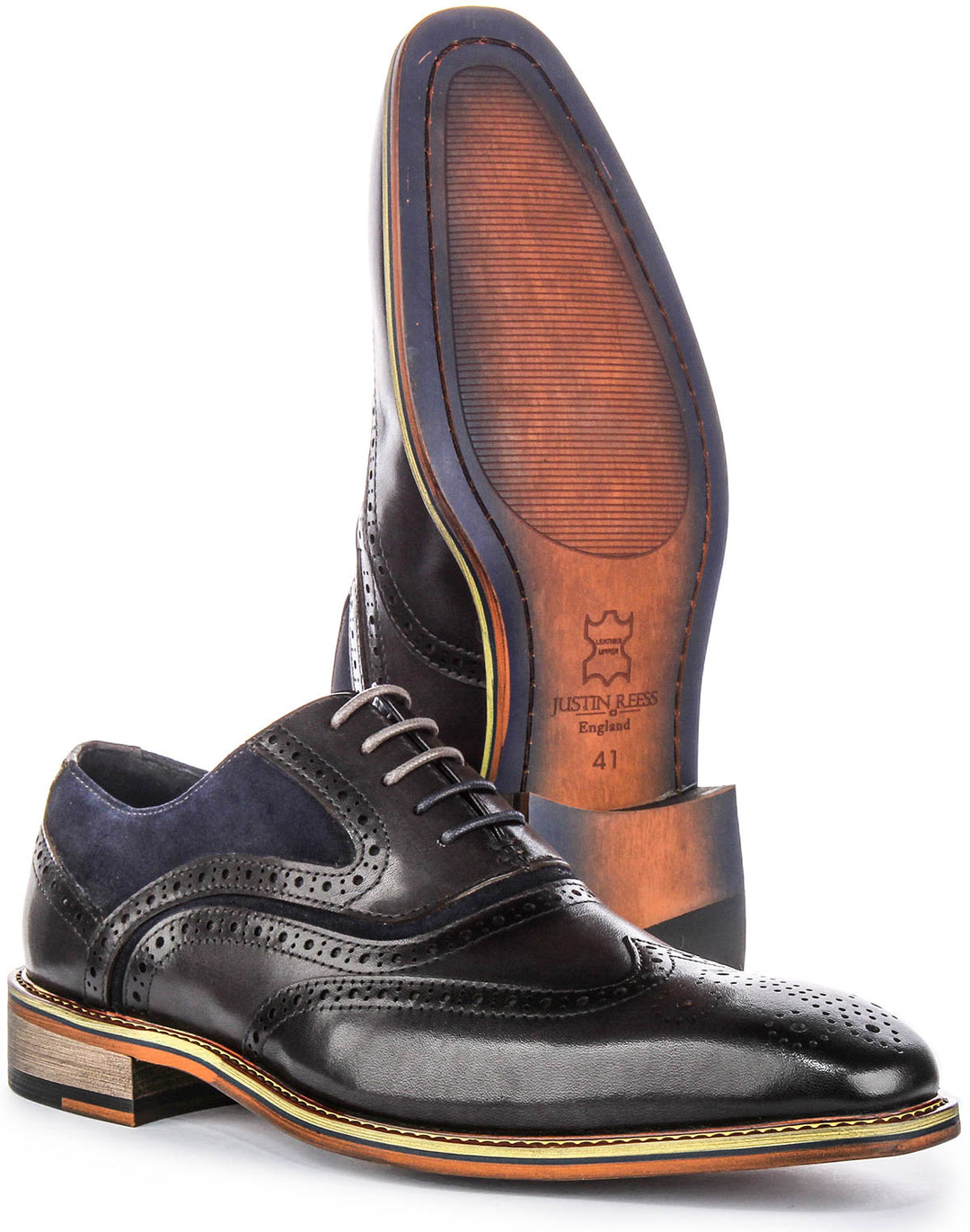 Roman In Navy Brogues