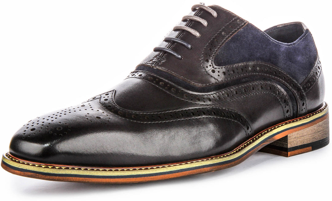 Roman In Navy Brogues