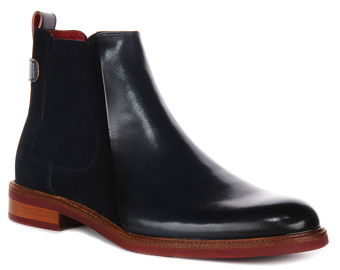Luiz Fade Heel Tab Ankle Boots In Navy  - Member Only Price