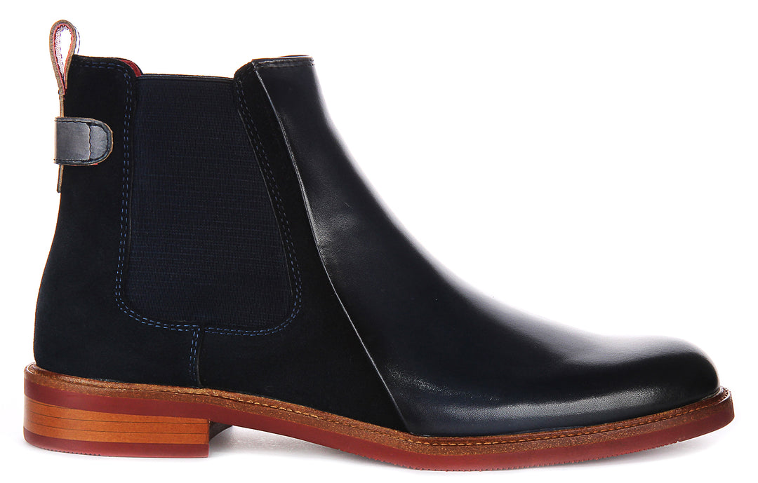 Luiz Fade Heel Tab Ankle Boots In Navy  - Member Only Price