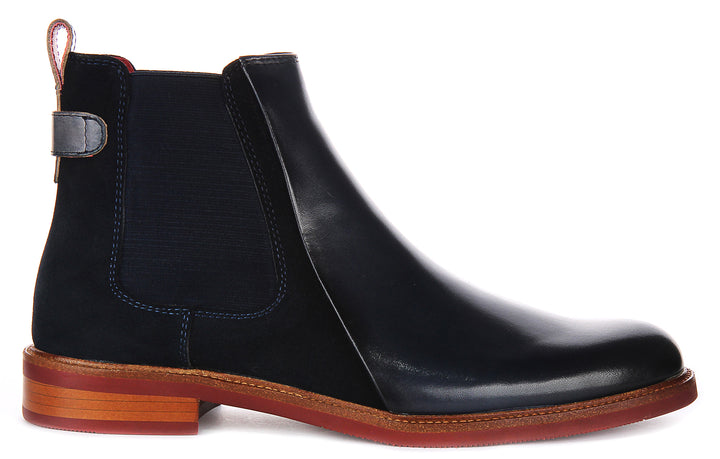 Luiz Fade Heel Tab Ankle Boots In Navy  - Member Only Price