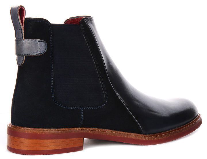 Luiz Fade Heel Tab Ankle Boots In Navy  - Member Only Price