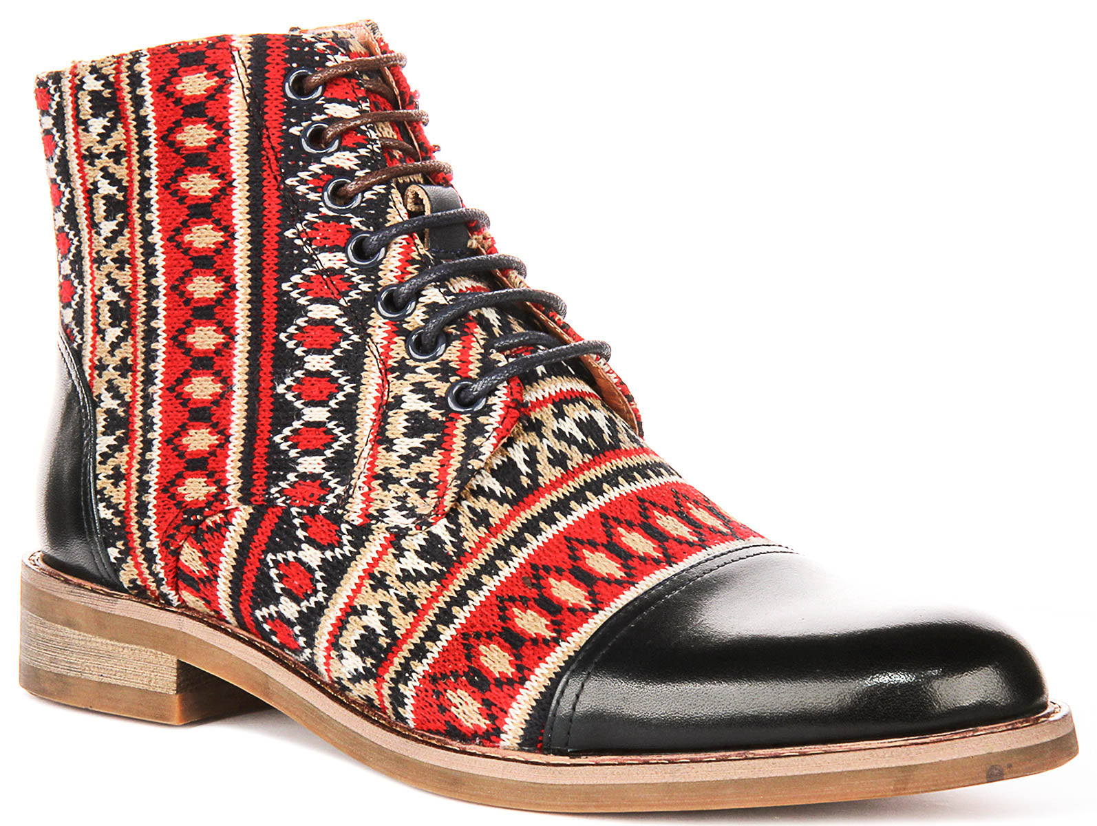 Juan In Navy For Men | Patterned Leather Boots – Justin Reess