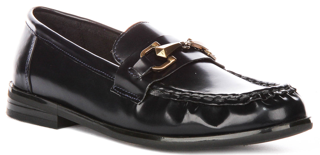 Trish In Hi Shone Navy Loafers